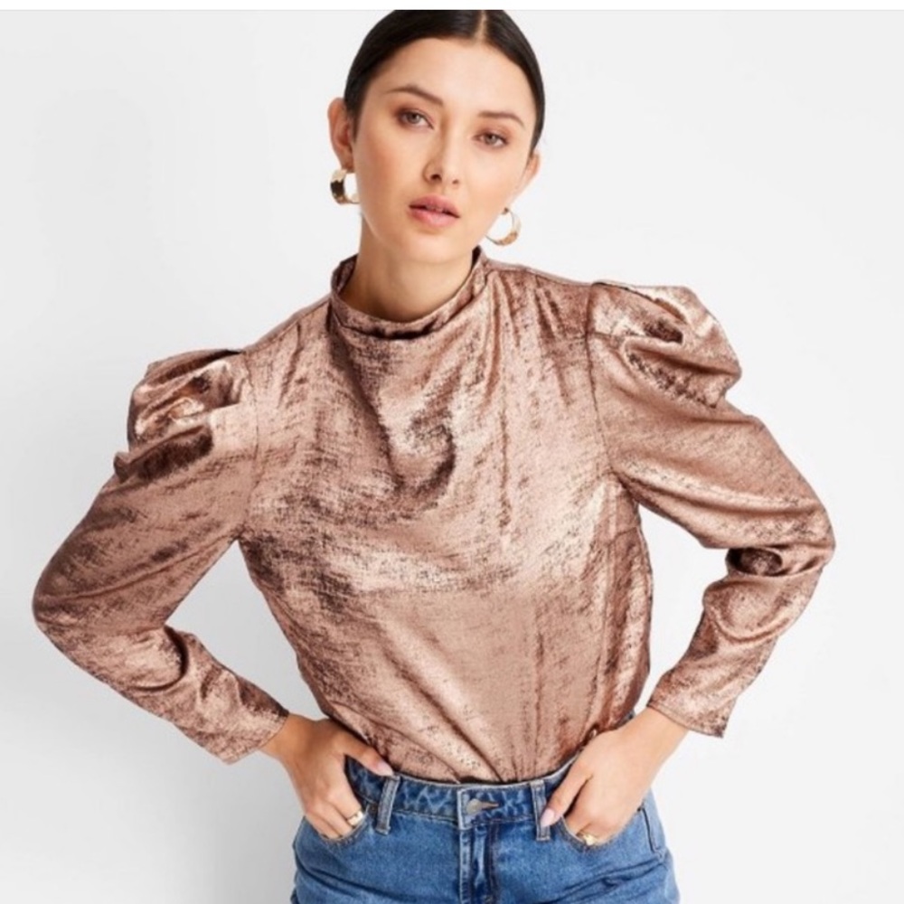 Future Collective Kahlana Barfield Copper‎ Blouse Size XS